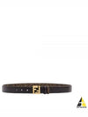 FF Squared Leather Belt Black Brown - FENDI - BALAAN 2