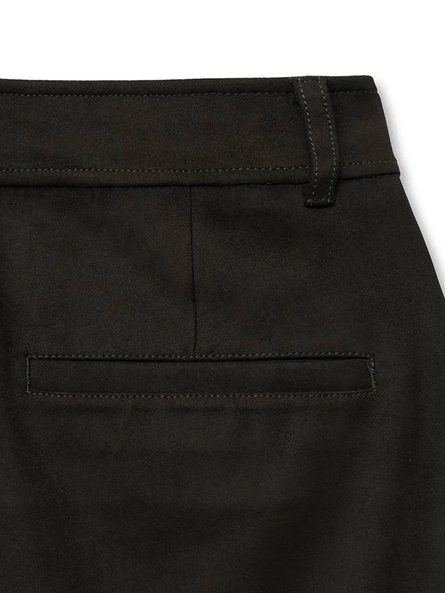 Suede Wide Bermuda Shorts Brown - NOIRER FOR WOMEN - BALAAN 7