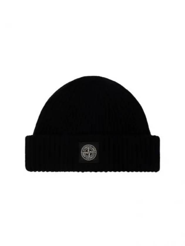 N22C3 Full Rib RWS Wool Beanie Black - STONE ISLAND - BALAAN 2