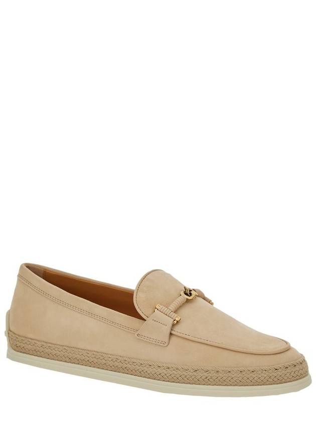 T-Ring Suede Loafers Beige - TOD'S - BALAAN 3