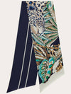 Animalier Print Silk Scarf Navy - SALVATORE FERRAGAMO - BALAAN 2