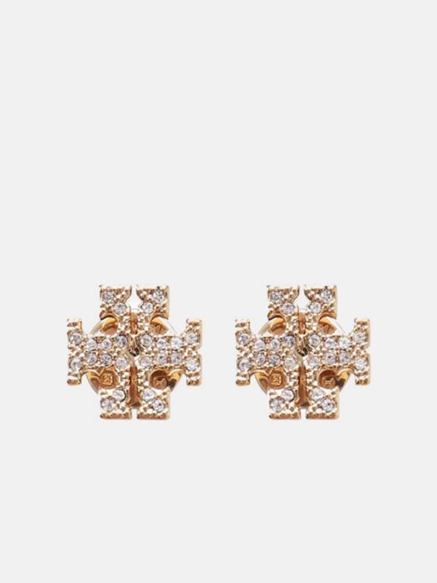 Crystal Logo Stud Earrings Gold - TORY BURCH - BALAAN 2