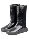 Calfskin Leather Chelsea Boots Black - PRADA - BALAAN.