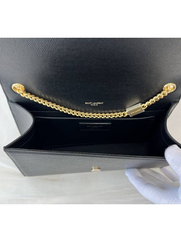 Monogram Kate Chain Gold Hardware Medium Cross Bag Black - SAINT LAURENT - BALAAN 6