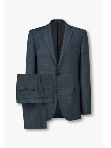 Men s Micro Check Wool Single Suit Charcoal - EMPORIO ARMANI - BALAAN 1