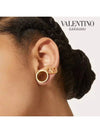 V Logo Earrings Gold - VALENTINO - BALAAN 10