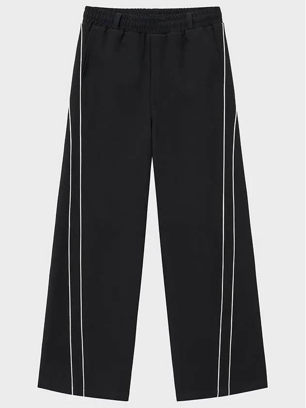 Piping Curved Track Pants Black - NOIRER - BALAAN 2