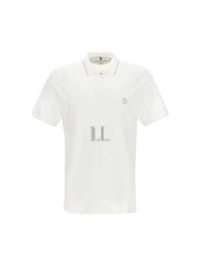 Logo Detail Slim Fit Short Sleeve Polo Shirt White - BRUNELLO CUCINELLI - BALAAN 2