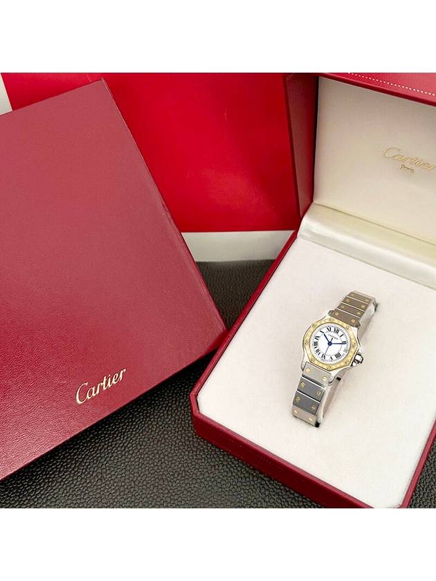 Women s Santos Octagon Bezel Diamond Combi Watch - CARTIER - BALAAN 9