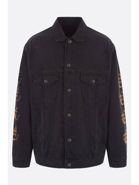 Peach Large Fit Denim Jacket Black - BALENCIAGA - BALAAN 1