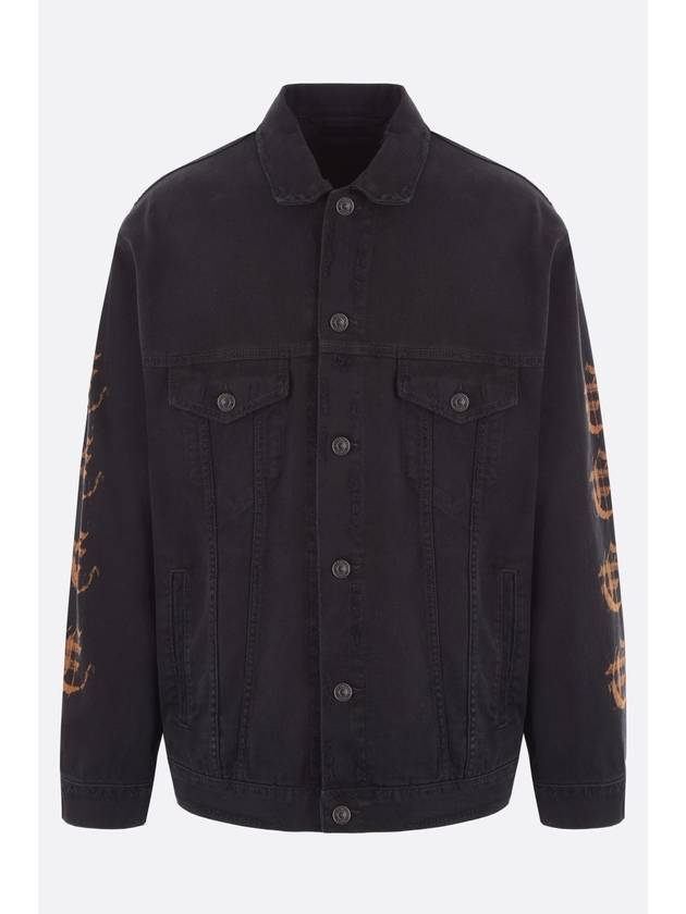 Peach Large Fit Denim Jacket Black - BALENCIAGA - BALAAN 1