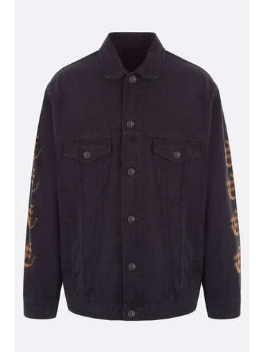 Peach Large Fit Denim Jacket Black - BALENCIAGA - BALAAN 1