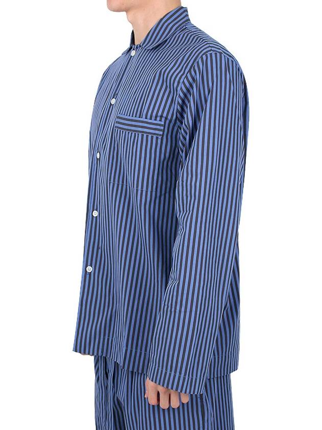 Poplin Striped Pajamas Long Sleeve Shirt SWT VS - TEKLA - BALAAN 3