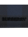 Check Leather Card Wallet Navy - BURBERRY - BALAAN 5