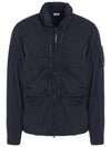 Chrome-R Hooded Over Long Sleeve Shirt Navy - CP COMPANY - BALAAN 3