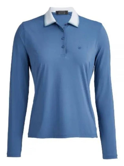 Women's Silky Nylon Long Sleeve PK Shirt Blue - G/FORE - BALAAN 2