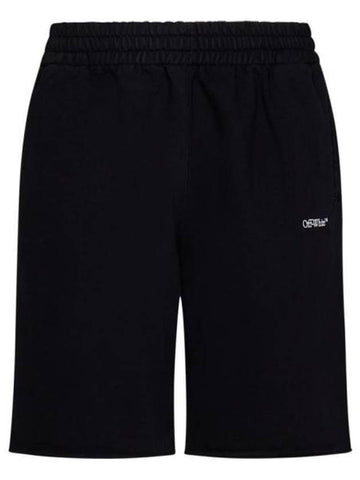 Men's Scrubble Diag Bermuda Shorts Black - OFF WHITE - BALAAN 1