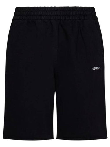 Men's Scrubble Diag Bermuda Shorts Black - OFF WHITE - BALAAN 1