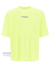 Logo Label Short Sleeve T-Shirt Neon Yellow - VETEMENTS - BALAAN 3