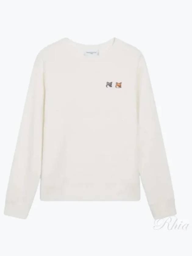 Double Fox Head Patch Classic Sweatshirt Ecru - MAISON KITSUNE - BALAAN 2