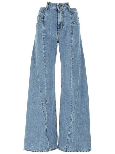 Women's Stone Washing Panel Wide Jeans Blue - MAISON MARGIELA - BALAAN 2