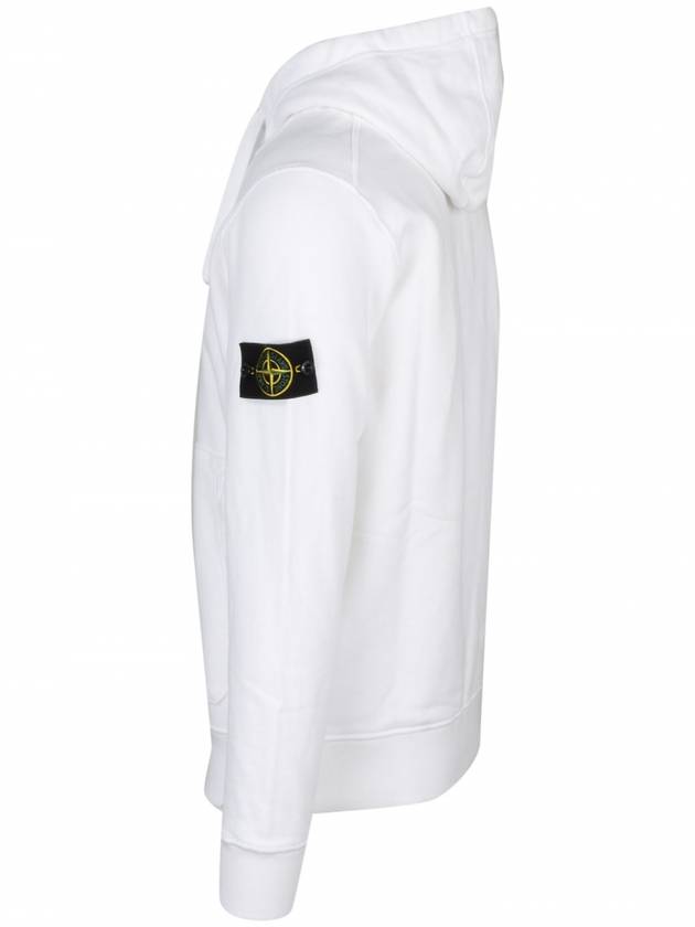 Wappen Patch Cotton Fleece Hoodie White - STONE ISLAND - BALAAN 4