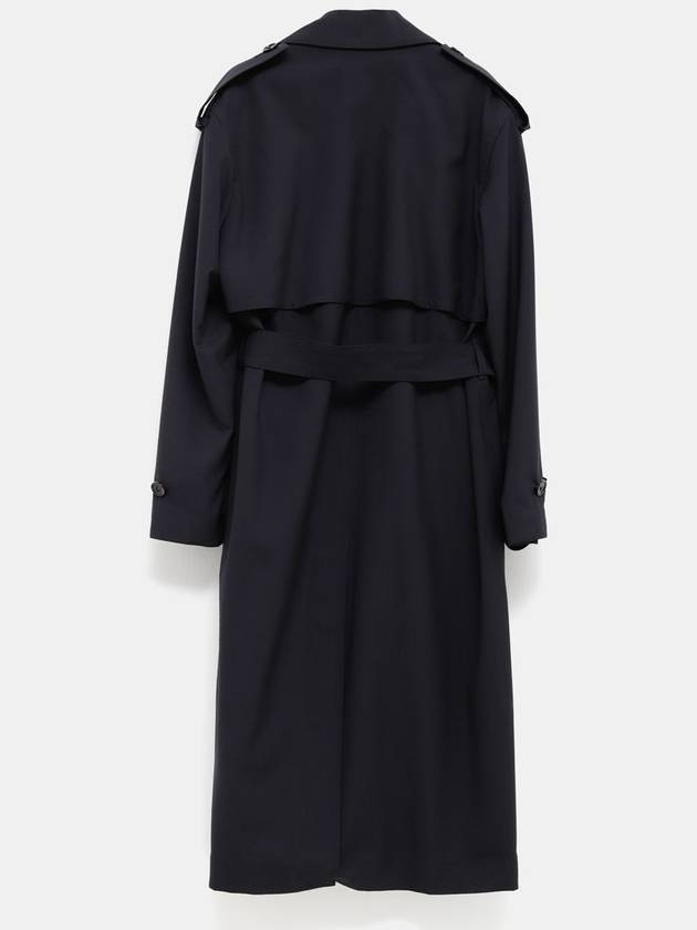 Fine wool trench coat midnight blue - BOTTEGA VENETA - BALAAN 3