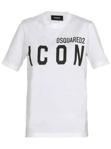 Women Icon Logo Short Sleeve T-Shirt White - DSQUARED2 - BALAAN 1