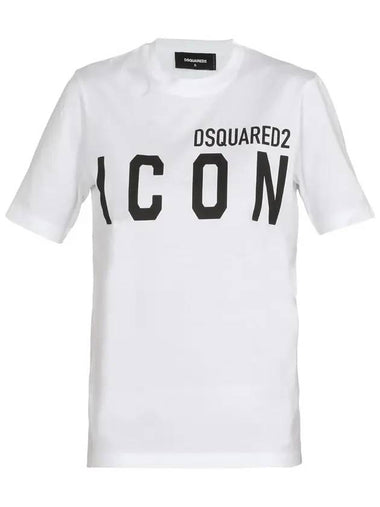 Women Icon Logo Short Sleeve T-Shirt White - DSQUARED2 - BALAAN 1