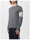 4 Bar Armband Classic Merino Wool Knit Top Medium Grey - THOM BROWNE - BALAAN 5