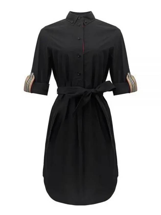 Giovanna Belt Shirt Midi Dress Black - BURBERRY - BALAAN 2