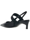 Leather Pumps Slingback Heel Black - MIU MIU - 4