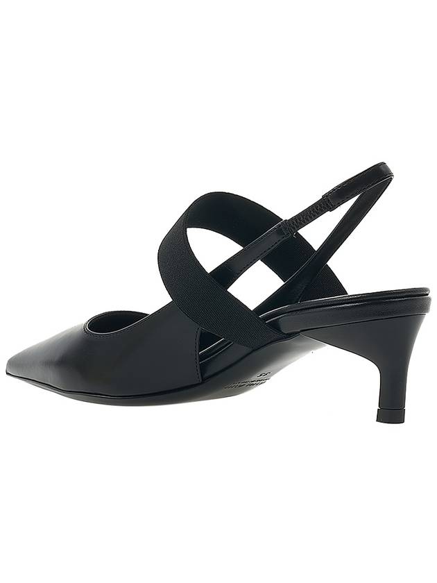 Leather Pumps Slingback Heel Black - MIU MIU - 4