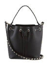 Rockstud Drawstring Bucket Bag Black - VALENTINO - BALAAN 3