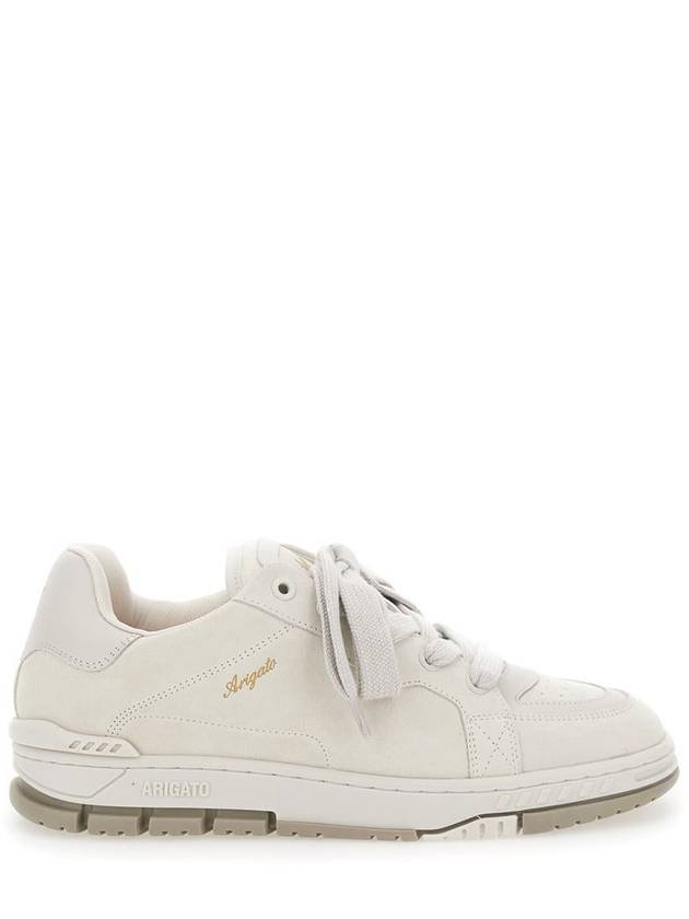 'Area Haze' Beige Low Top Sneakers With Laminated Leather In Suede Blend Man - AXEL ARIGATO - BALAAN 1