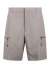 Zip Detail Bermuda Shorts Beige - DIOR - BALAAN 2