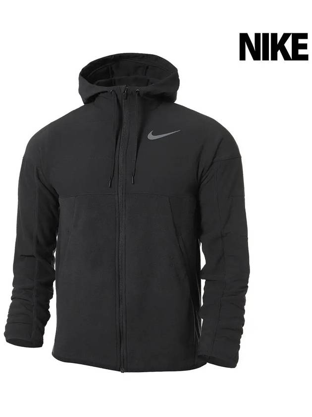 Men's Full Zip Hood Therma Fit Fleece Winterized Black DD2128 010 - NIKE - BALAAN 1