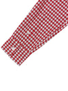 Small Heart Logo Gingham Button Long Sleeves Shirt Red - AMI - BALAAN 9