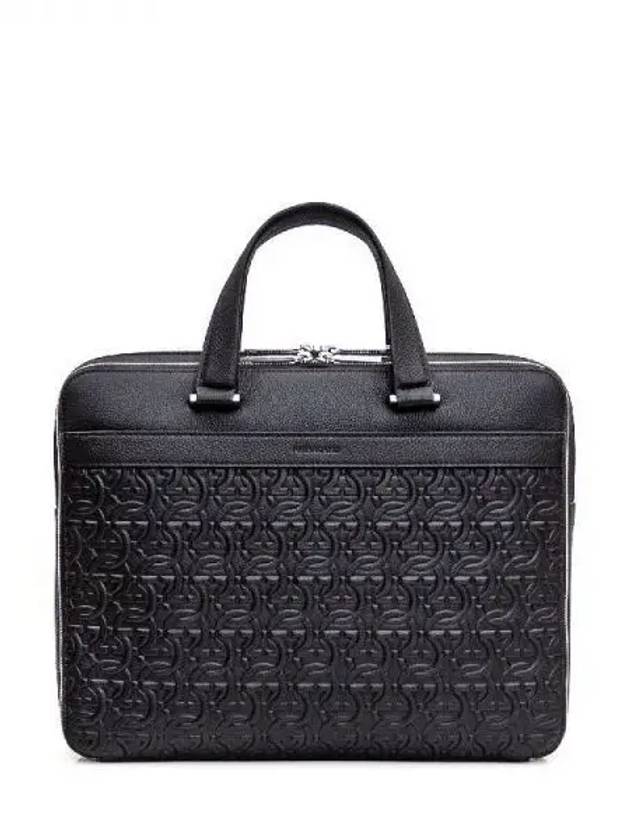 Gancini Embossed Brief Case Black - SALVATORE FERRAGAMO - BALAAN 2