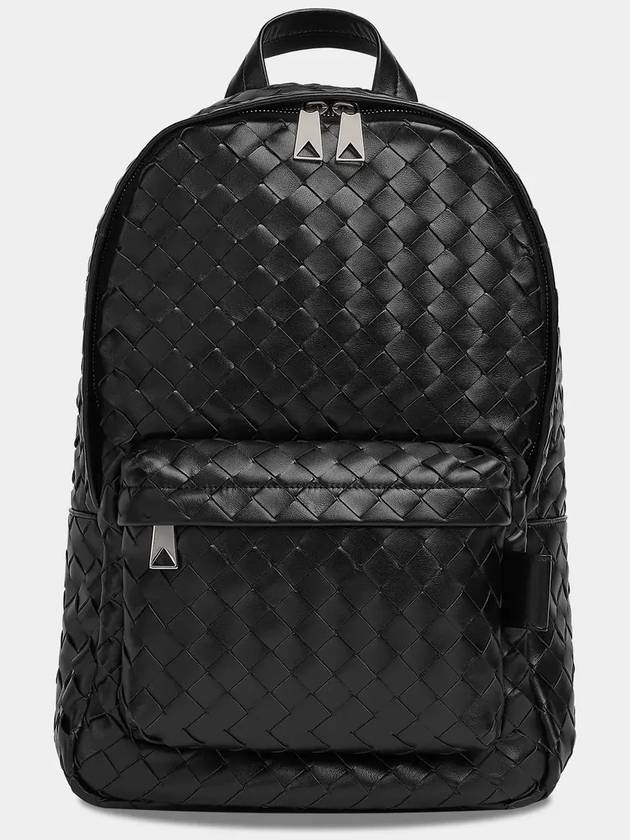 Intrecciato Small Calfskin Backpack Black - BOTTEGA VENETA - BALAAN 11