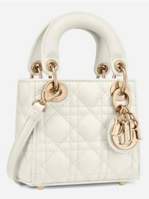 Micro Lady Cannage Lambskin Mini Bag Latte - DIOR - BALAAN 3