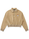 Corduroy half zip up DARK BEIGE WOMAN - MALBON GOLF - BALAAN 1