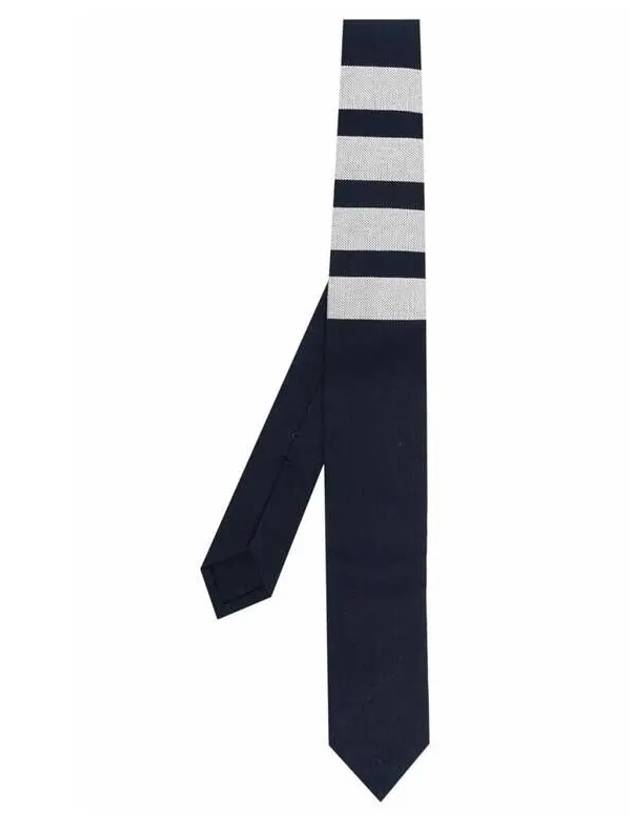 Men's Suiting Engineered Cotton Tie Navy - THOM BROWNE - BALAAN 2