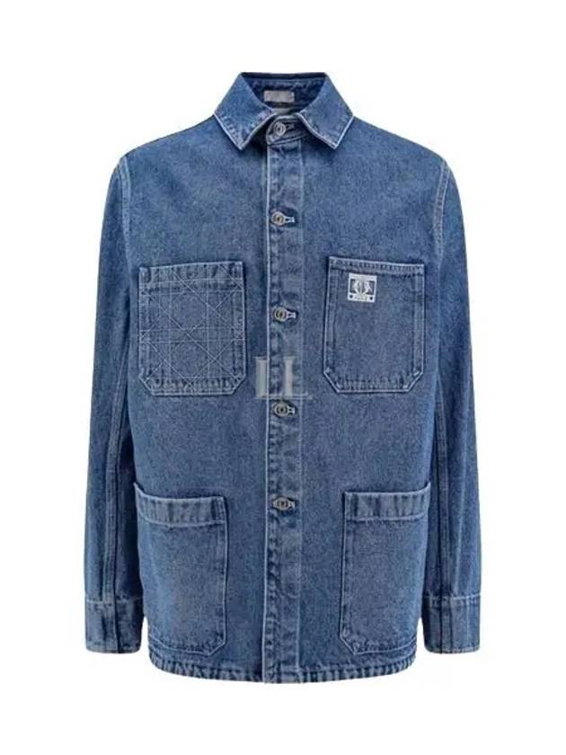 Charm Overshirt Cotton Twill Denim Jacket Blue - DIOR - BALAAN 2