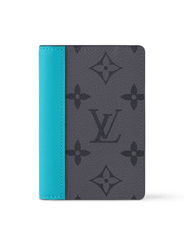 Monogram Pocket Organizer Card Wallet Grey Turquoise - LOUIS VUITTON - BALAAN 2