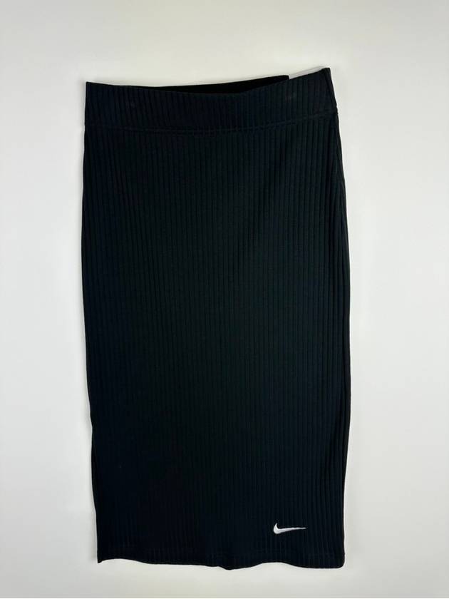 High Rise Slim Fit Ribbed Skirt DV7957 010 Black WOMENS S M Asian - NIKE - BALAAN 6
