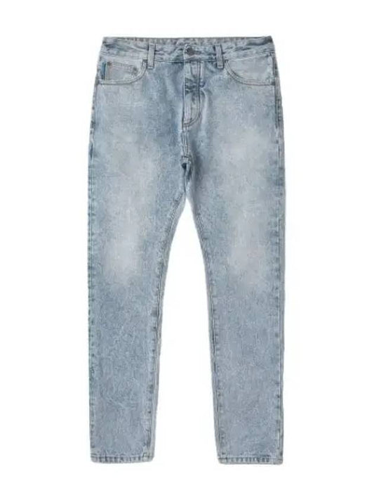 Covered Logo Print Denim Pants Light Blue Jeans - PALM ANGELS - BALAAN 1