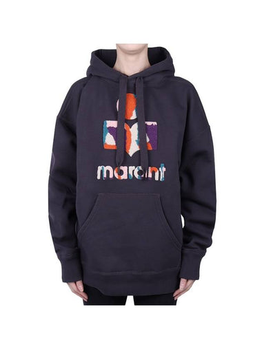 Mansel Big Logo Print Hoodie Fade Night - ISABEL MARANT - BALAAN 1