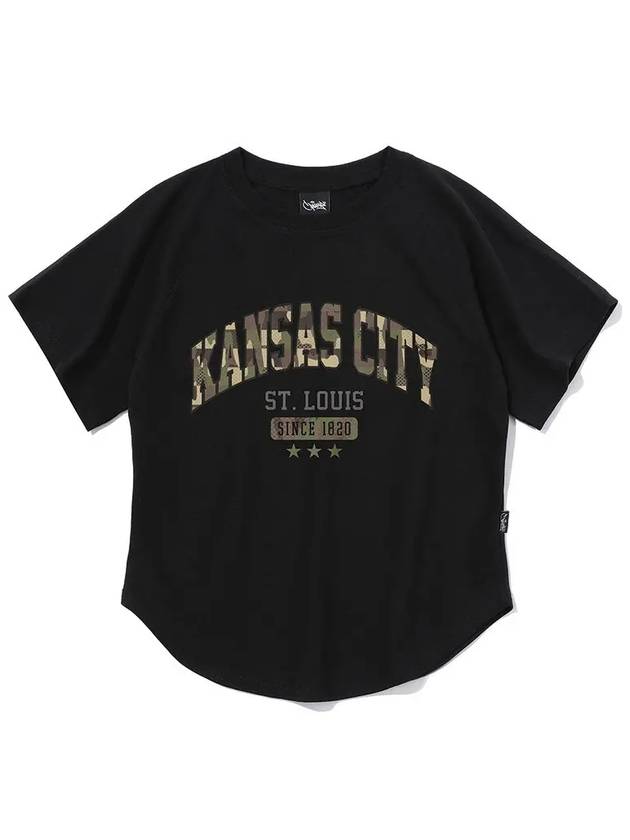 Kansas City Camo Crop Short Sleeve T-Shirt Black - CRUMP - BALAAN 1