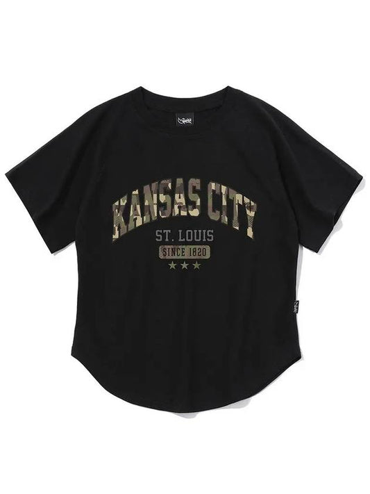 Kansas City Camo Crop Short Sleeve T-Shirt Black - CRUMP - BALAAN 1